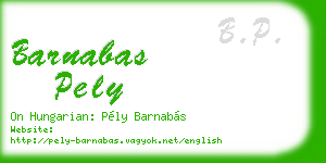 barnabas pely business card
