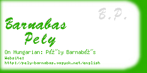 barnabas pely business card